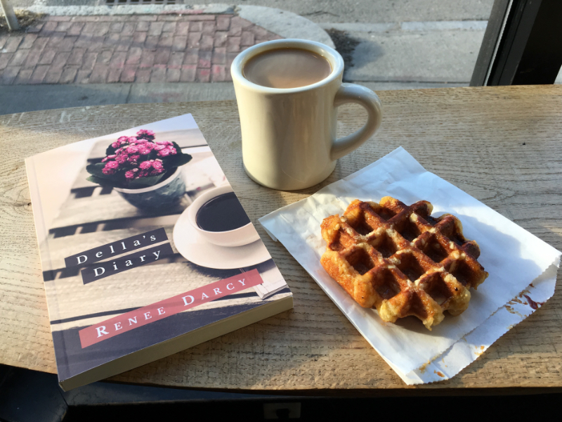 Coffee, a good book, and a liege waffle - paradise